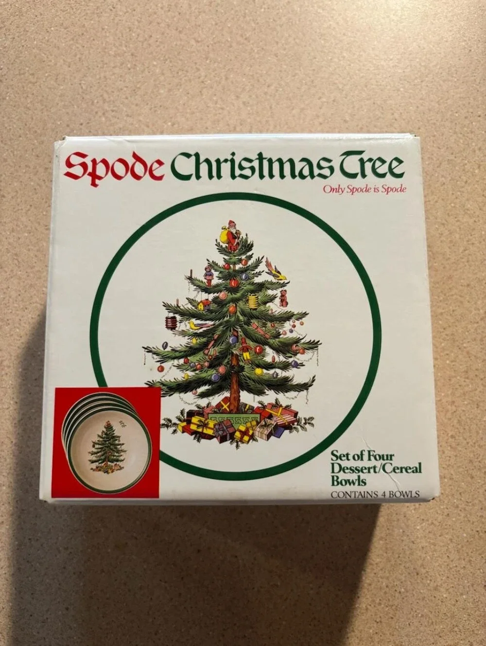 Spode Christmas Tree Set of 4 Cereal Dessert Bowls 6